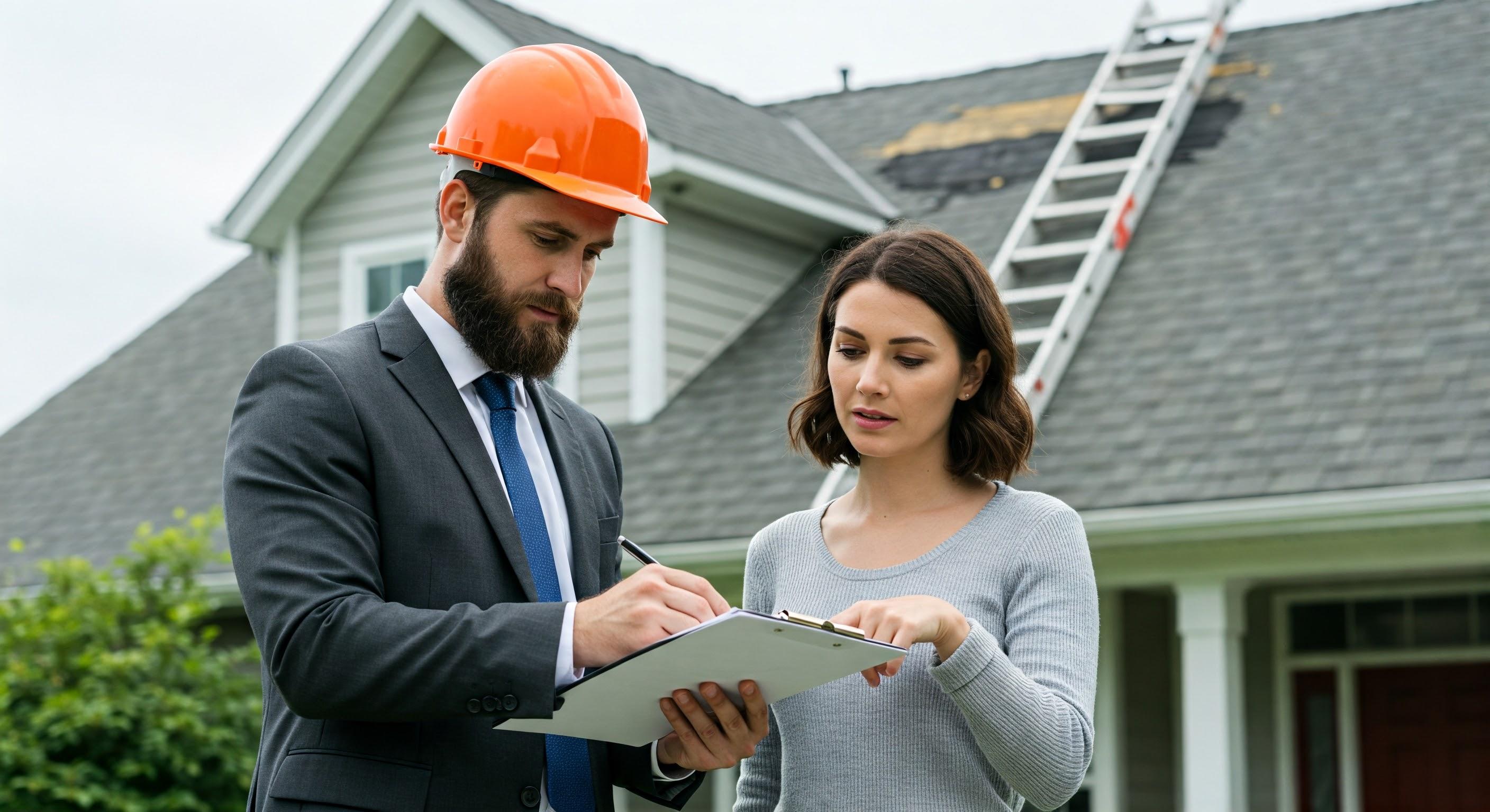 Roofing contractor on an Omaha-area roof during repair